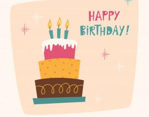 Happy Birthday card with cake Photoshop brush