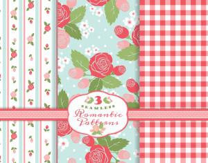 Set of romantic patterns Photoshop brush