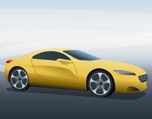Vector illustration Yellow sports car Photoshop brush