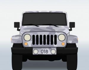 Vector illustration Military jeep Photoshop brush