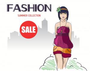 Fashion vector illustration with girl Photoshop brush