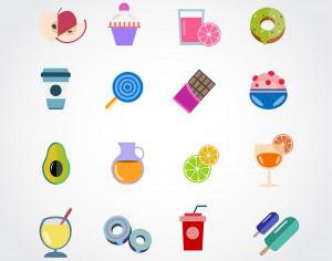 Food free vector set. Icons for design Photoshop brush