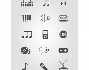 Vector free music instruments icons set for design Photoshop brush