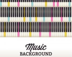 Music illustration with piano keyboard Photoshop brush