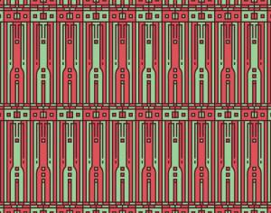Tech style green and red geometric style pattern Photoshop brush