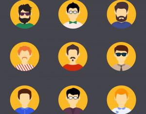 People vector characters with tools and objects. Free illustration for design Photoshop brush