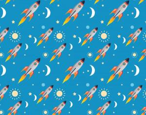 Space rocket pattern Photoshop brush
