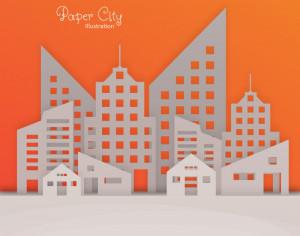Paper City Illustration Photoshop brush