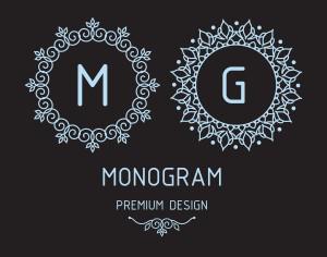 Monogram design templates Photoshop brush