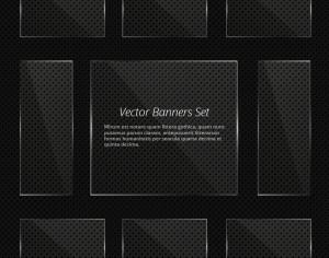 Glass vector banners with shiny lights Photoshop brush