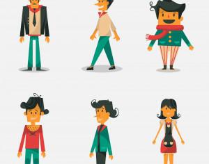 People vector set Photoshop brush