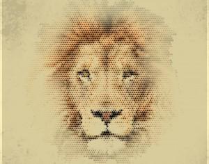 Vintage geometric lion Photoshop brush