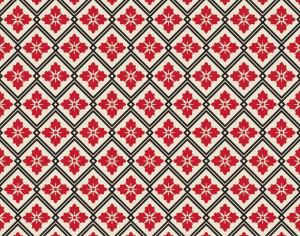 Asian Floral Red, White, and Black Pattern Photoshop brush