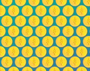 Pattern illustration with coins Photoshop brush