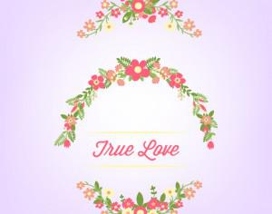 Hand drawn floral frames Photoshop brush