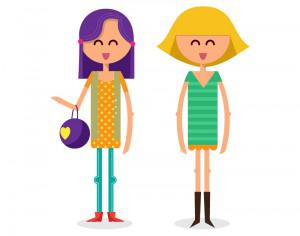 Girls shopping vector illustration Photoshop brush