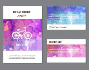 Watercolor  brochure and cards Photoshop brush