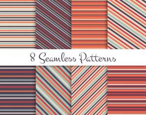 Retro striped seamless patterns set Photoshop brush