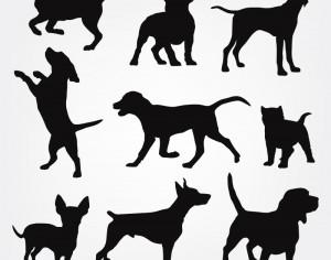 Dogs silhouettes Photoshop brush