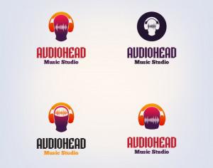 DJ vector logo design template Photoshop brush