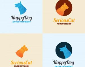 Dog and cat logo template Photoshop brush