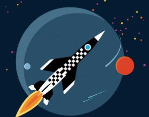 rocket in space Photoshop brush