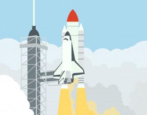 launching space shuttle Photoshop brush