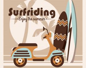 Illustration of surfriding. Photoshop brush