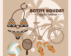 Summer illustration. Active lifestyle Photoshop brush
