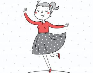 Illustration of a girl dancing Photoshop brush