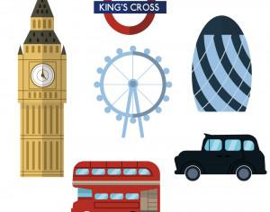 London icons and elements Photoshop brush