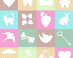 Cute spring and love elements on metro background Photoshop brush