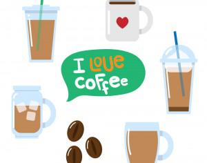 Various coffee vectors Photoshop brush