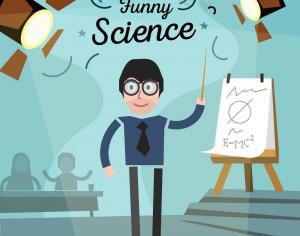 Scientist in a glass and some audience with chart. Free for vector design Photoshop brush