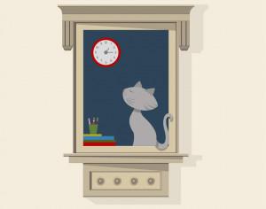 Cat At Window Photoshop brush