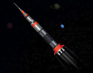 Rocket in space Photoshop brush