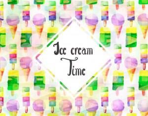 Watercolor Ice cream background Photoshop brush