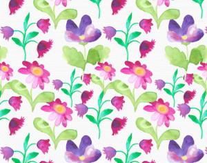 Watercolor floral pattern Photoshop brush