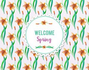 Spring Watercolor Floral Pattern Photoshop brush