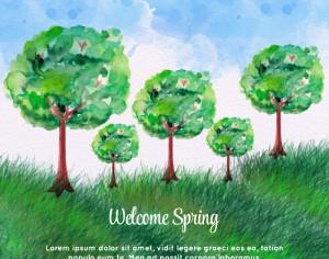 Watercolor Spring Landscape Photoshop brush