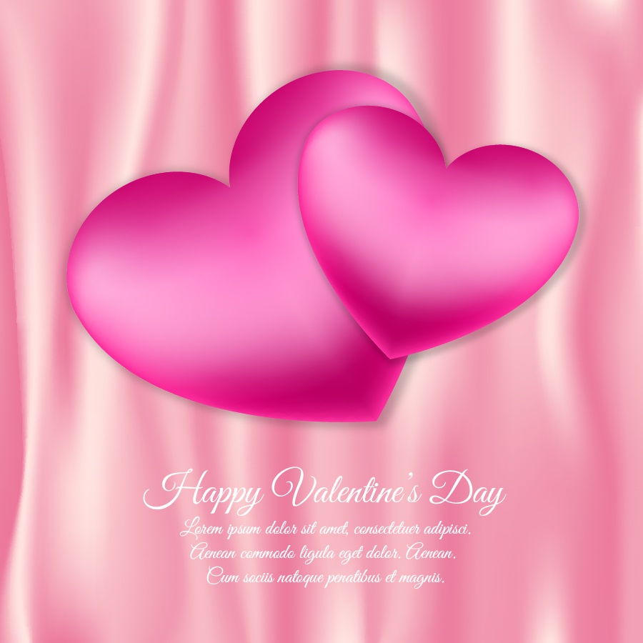 Valentine's day vector illustration with hearts Photoshop brush