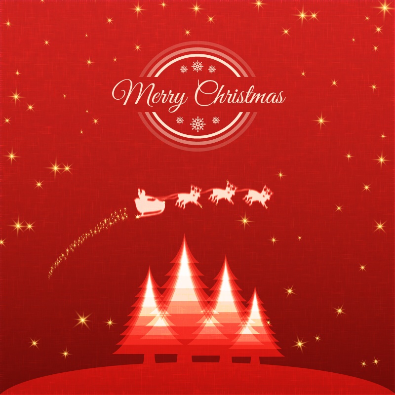 Christmas background with santa and sledge Photoshop brush