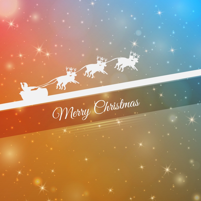 Christmas background with santa and sledge Photoshop brush
