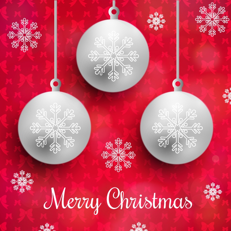 Christmas background with typography and globes Photoshop brush