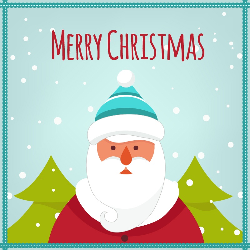 Christmas background with typography and santa - Photoshop Vectors |  