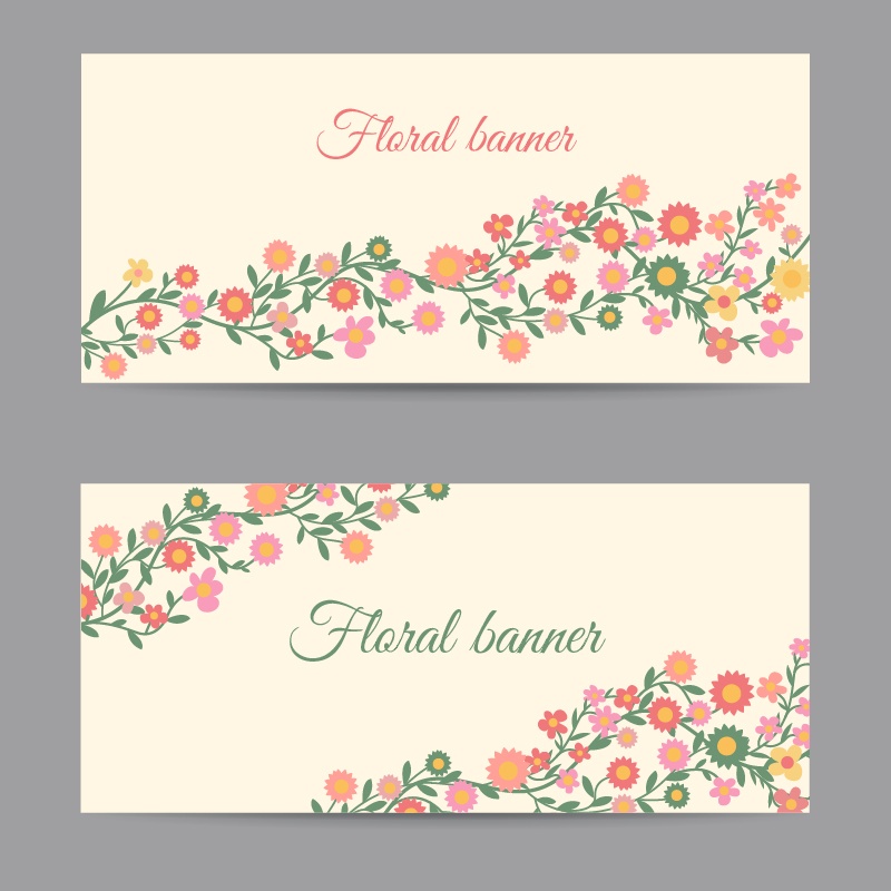 Floral banners Photoshop brush