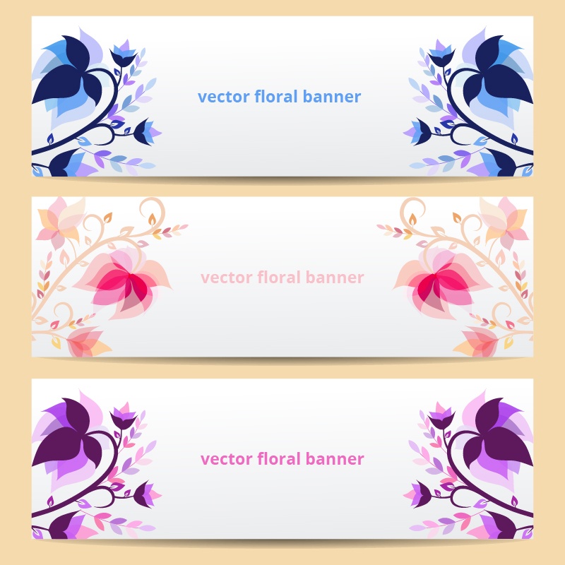 Floral vector banners Photoshop brush