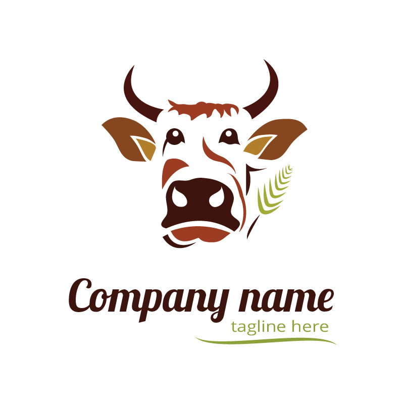 Cow logo design Photoshop brush