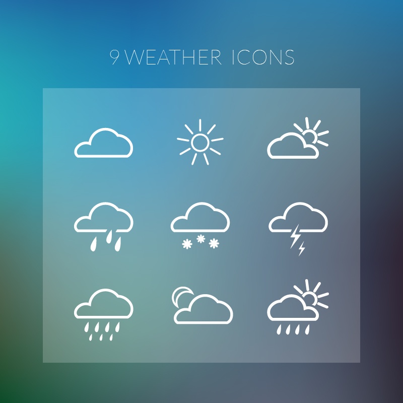 Weather icons Photoshop brush