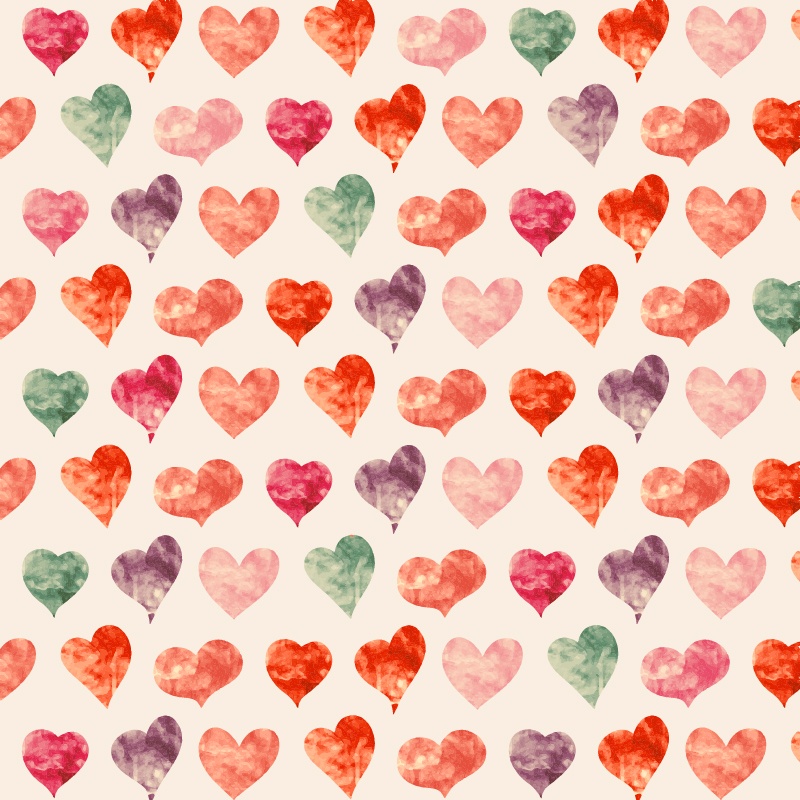 Watercolor pattern with hearts  Photoshop brush